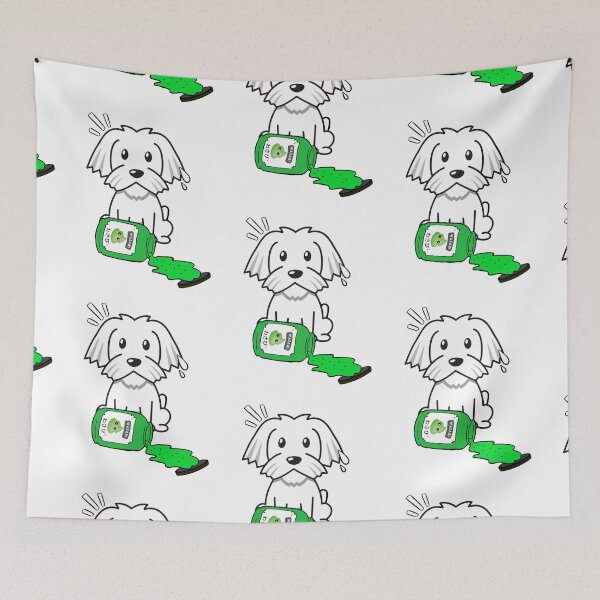 Item preview, Cute White Dog Spilled Wasabi Sauce designed and sold by Pet Station.