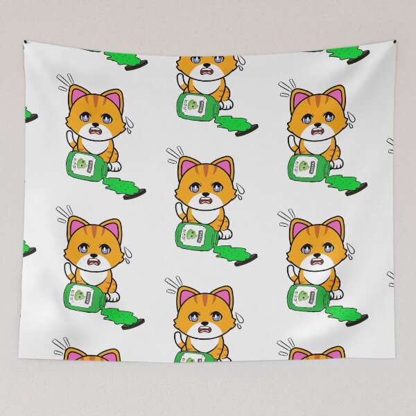 Item preview, Cute orange cat Spilled Wasabi Sauce designed and sold by Pet Station.