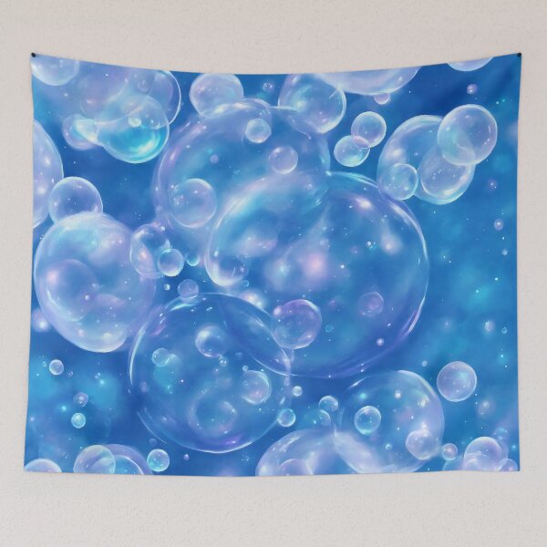 Item preview, Oceanic Illusion - Blue Water Bubbles Art  designed and sold by pinimgart.