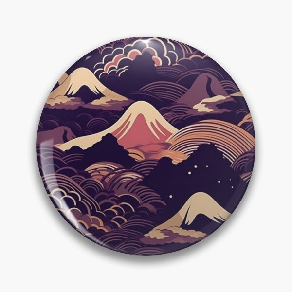 Item preview, Purple Japanese Mountains Wagara Pattern  designed and sold by StudioTokyo.