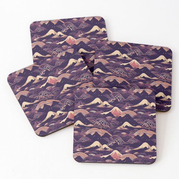 Item preview, Purple Japanese Mountains Wagara Pattern  designed and sold by StudioTokyo.
