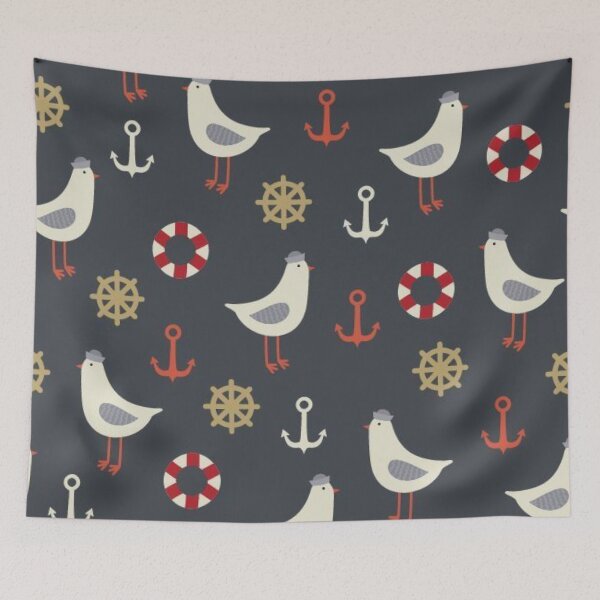 Item preview, Navy Bird Pattern designed and sold by tpitre96.