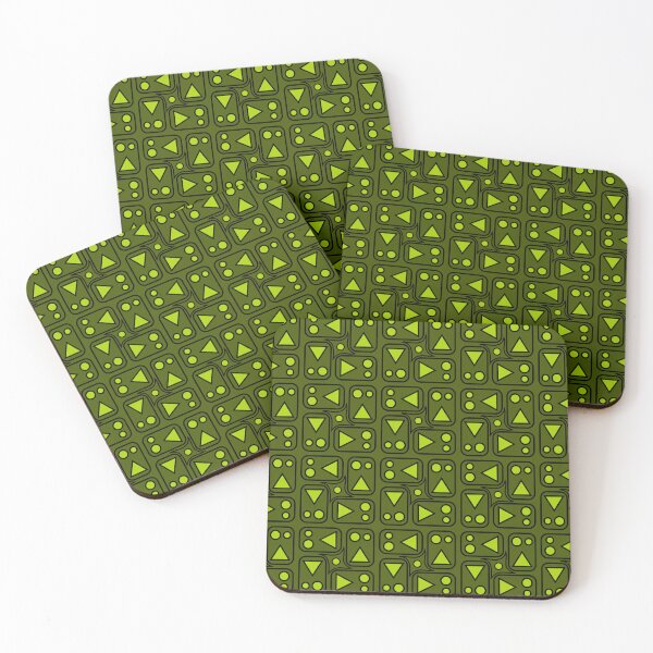 Item preview, Abstract squares with triangles and circles in green. designed and sold by TheScraggyBeard.