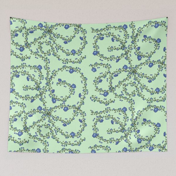 Item preview, Morning glory flower pattern Blue floral designed and sold by HajnalkArt.