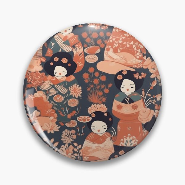 Item preview, Japanese Kokeshi Kimono Pattern  designed and sold by StudioTokyo.