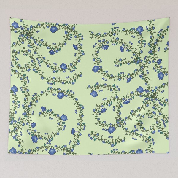 Item preview, Morning glory flower pattern Blue floral - bigger designed and sold by HajnalkArt.