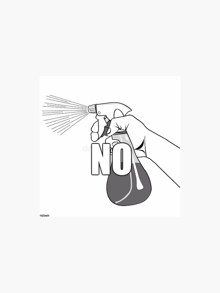 No with Spray Bottle  Sticker for Sale by Memes And Phrases