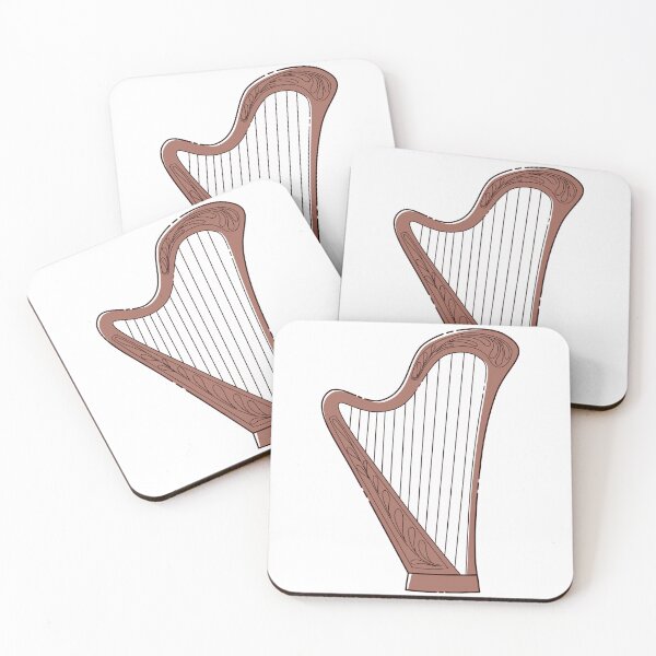 Item preview, Cute and Aesthetic Cartoon Harp designed and sold by Rei-illustrates.
