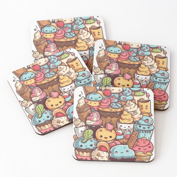Item preview, Cute happy kawaii sweets doodling designed and sold by Tim Münnig.