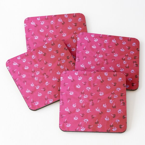 Item preview, Red Fabric background with  black and white floral pattern designed and sold by Shenuka93.