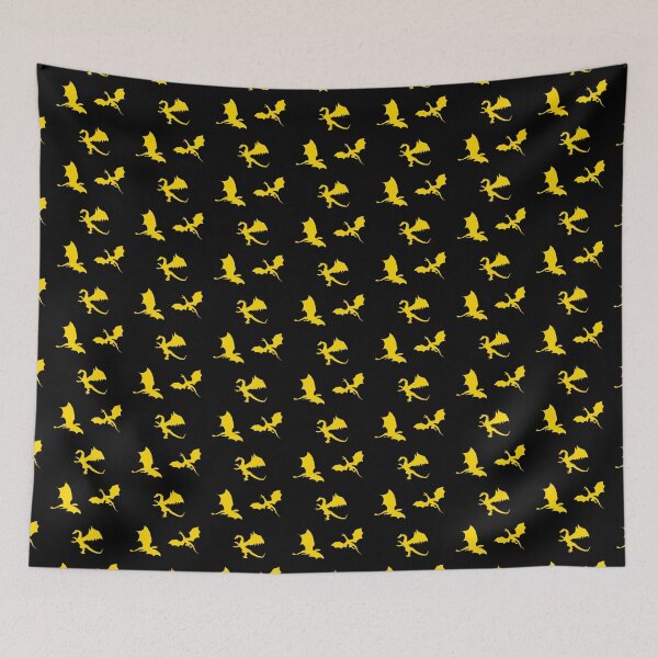 Item preview, Aegon II Targaryen Sunfyre Dragon Pattern Gold on Black designed and sold by ArtCounts.