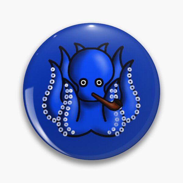 Artikelvorschau, blauer Oktopus mit Pfeife entworfen und verkauft von octo-PS.