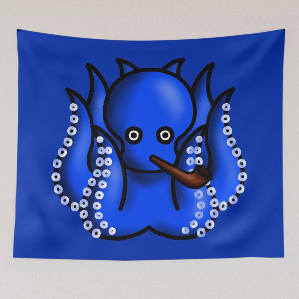 Item preview, blue octopus with pipe designed and sold by octo-PS.