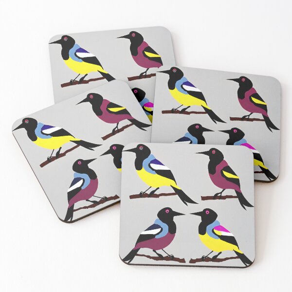 Item preview, multi coloured magpies designed and sold by David-Howells.