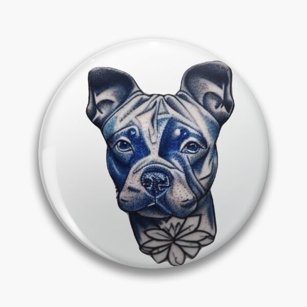 Item preview, Blue  Staffordshire Bull Terrier Pattern designed and sold by Bloomin'  Arty Families.