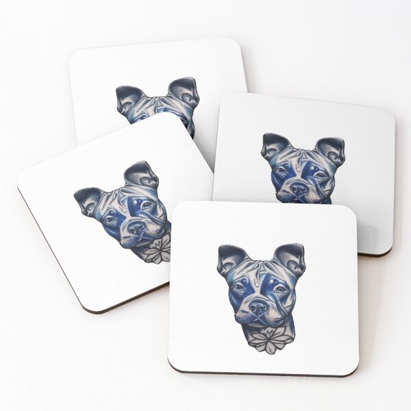 Item preview, Blue  Staffordshire Bull Terrier Pattern designed and sold by Bloomin'  Arty Families.