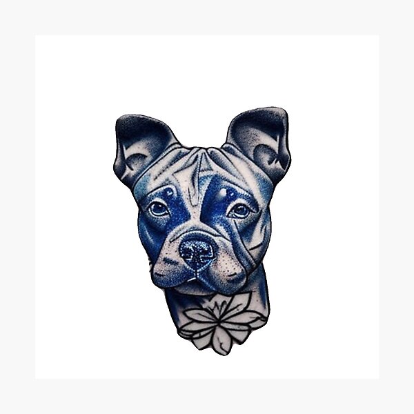 Item preview, Blue  Staffordshire Bull Terrier Pattern designed and sold by Bloomin'  Arty Families.