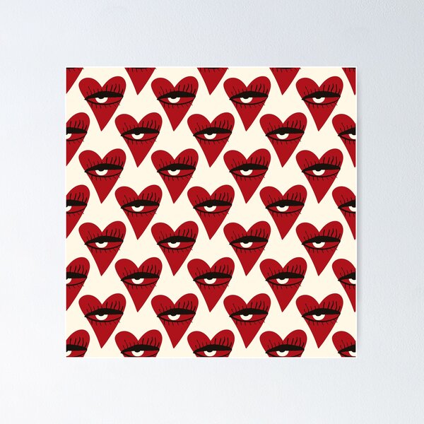 Item preview, Red hearts with eyes  designed and sold by Dustick.