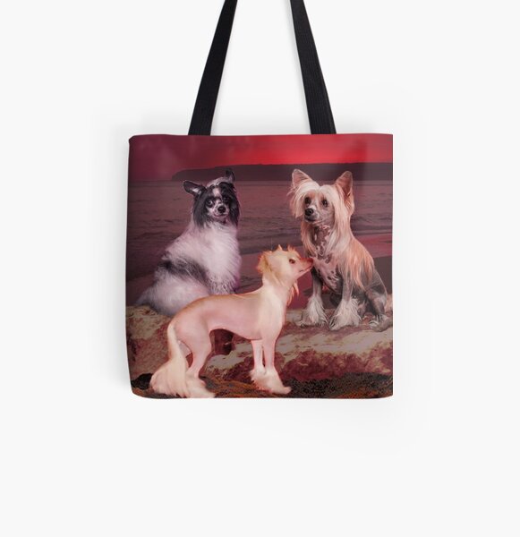 Chinese Crested Dog Allover-Print Tote Bag