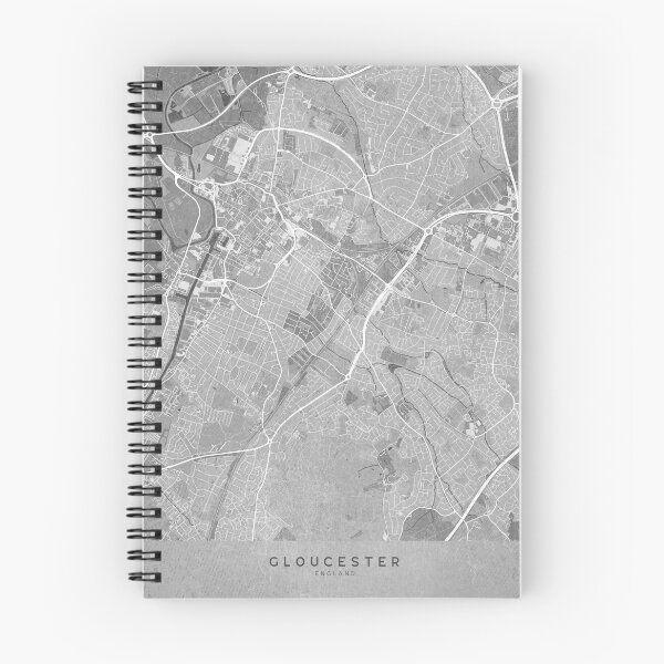 Artikelvorschau, Karte von Gloucester (England) im grauen Vintage-Stil entworfen und verkauft von blursbyai.