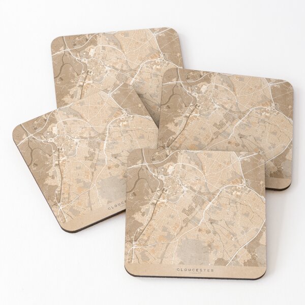 Item preview, Map of Gloucester (England) in sepia vintage style designed and sold by blursbyai.