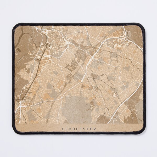 Item preview, Map of Gloucester (England) in sepia vintage style designed and sold by blursbyai.