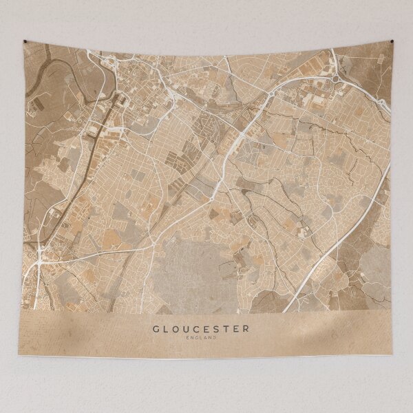 Item preview, Map of Gloucester (England) in sepia vintage style designed and sold by blursbyai.