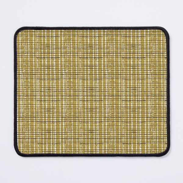 Item preview, Linen Look Slub Check- black and white lines on earthy yellow designed and sold by ncxadair.
