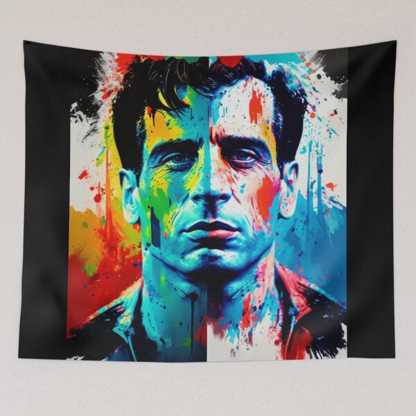 Item preview, Splash Painting of Handsome Man like Jack Kerouac designed and sold by KALEIDOSCOPE UK.