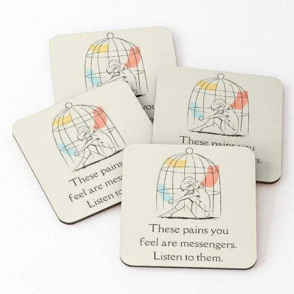 Item preview, These Pains You Feel Are Messengers. Listen To Them. Rumi Quote designed and sold by Rebel-Design.