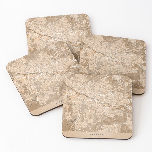 Item preview, Map of Glasgow (England) in sepia vintage style designed and sold by blursbyai.