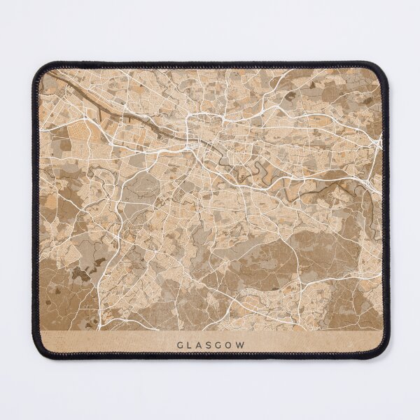 Item preview, Map of Glasgow (England) in sepia vintage style designed and sold by blursbyai.