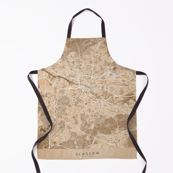 Item preview, Map of Glasgow (England) in sepia vintage style designed and sold by blursbyai.