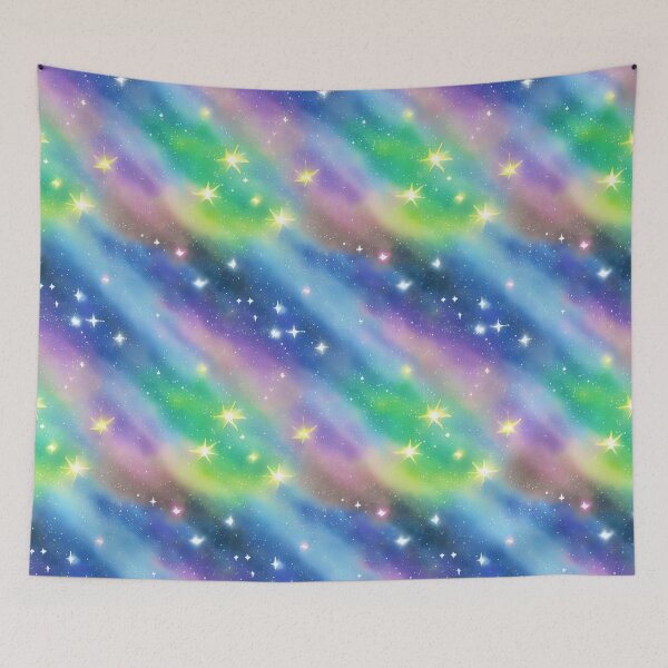 Item preview, Celestial Dreams: A Shimmering Starry Seamless Pattern, Watercolor designed and sold by Girly-Universe.