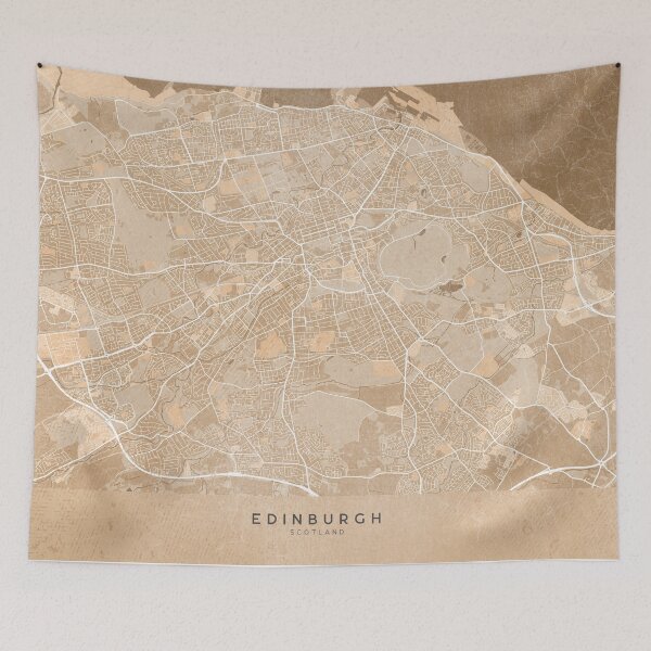 Item preview, Map of Edinburgh (England) in sepia vintage style designed and sold by blursbyai.