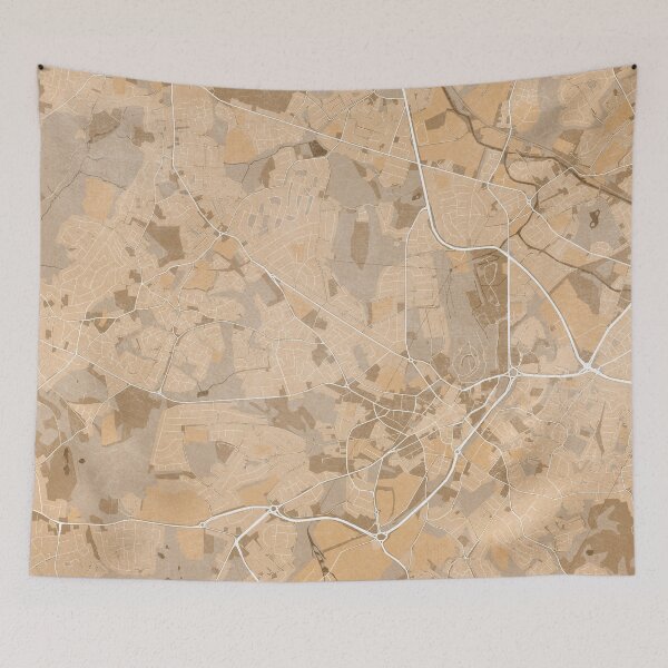 Item preview, Map of Dudley (England) in sepia vintage style designed and sold by blursbyai.
