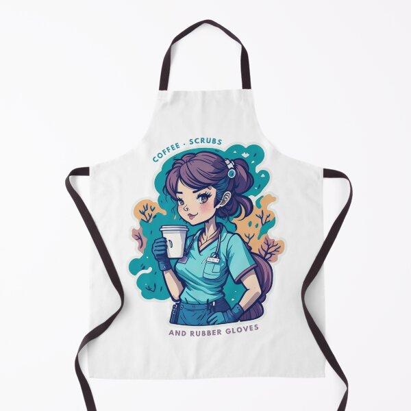 Item preview, coffee scrubs and rubber gloves medical nurse quote designed and sold by PopPizzazz.