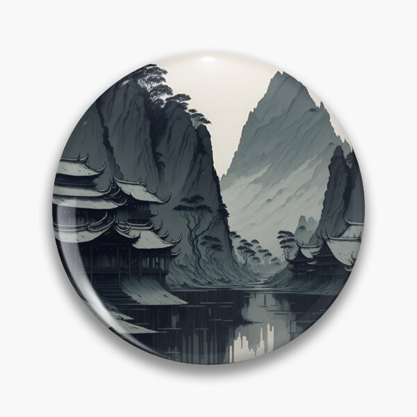 Item preview, Sepia Ink Wash Painting of Ninh Binh's Quaint Villages| Nostalgic Sepia Ink Wash designed and sold by RedArtG09.