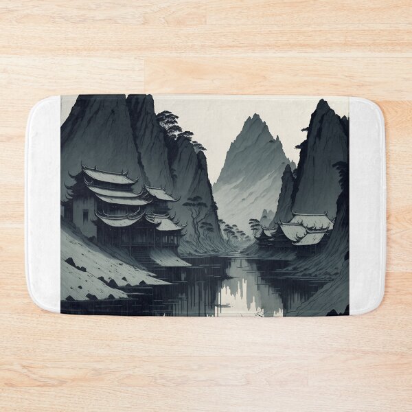 Item preview, Sepia Ink Wash Painting of Ninh Binh's Quaint Villages| Nostalgic Sepia Ink Wash designed and sold by RedArtG09.