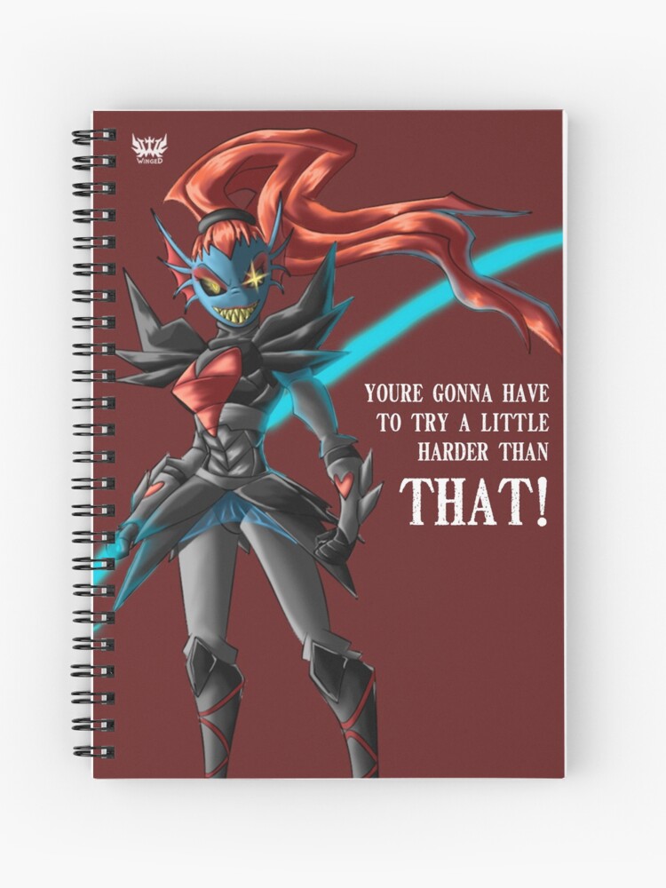 Undyne The Undying Eng Spiral Notebook By Winged1 Redbubble