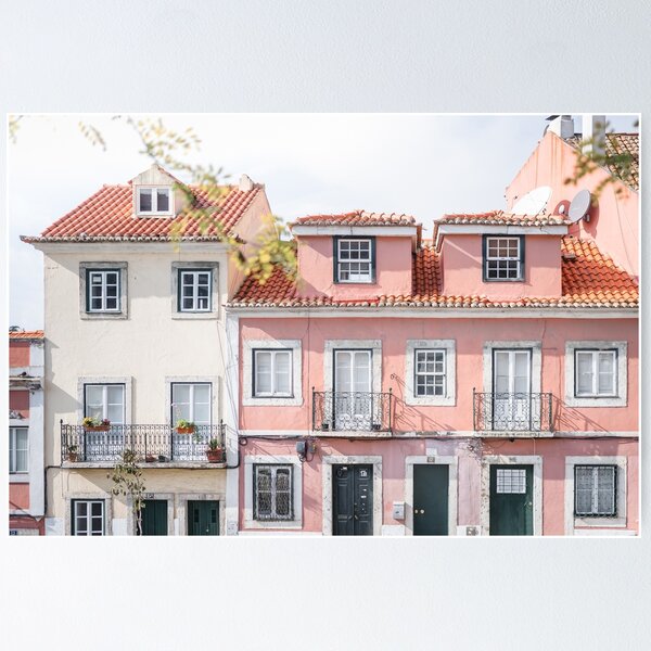 Item preview, Pastel Tone Houses | Alfama Lisbon Portugal designed and sold by PhotosByVille.