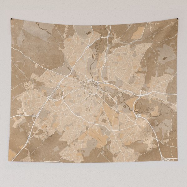 Item preview, Map of Derby (England) in sepia vintage style designed and sold by blursbyai.