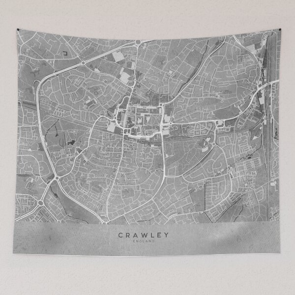 Item preview, Map of Crawley (England) in gray vintage style designed and sold by blursbyai.