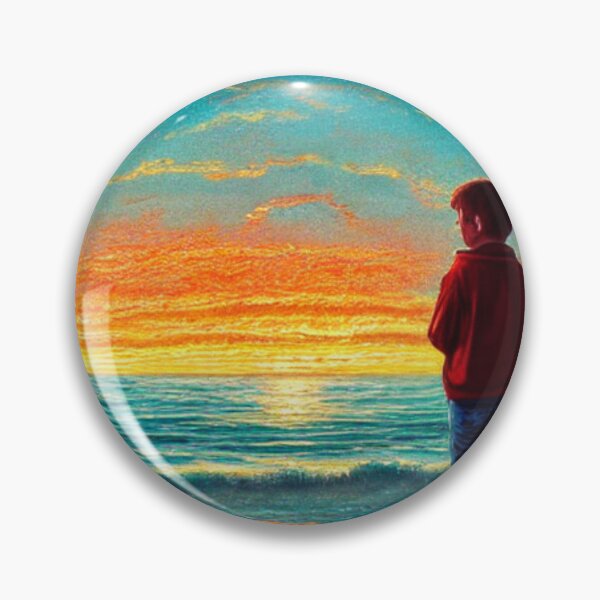 Item preview, Boy is watching sunset at the Lake designed and sold by MagnifiqueMind.