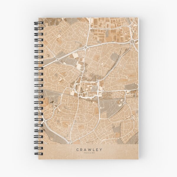 Item preview, Map of Crawley (England) in sepia vintage style designed and sold by blursbyai.