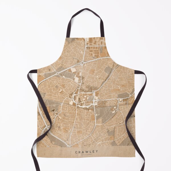 Item preview, Map of Crawley (England) in sepia vintage style designed and sold by blursbyai.