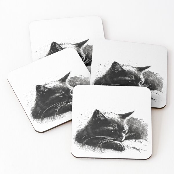 Item preview, Sleeping Black cat designed and sold by FRANTICSTAR.