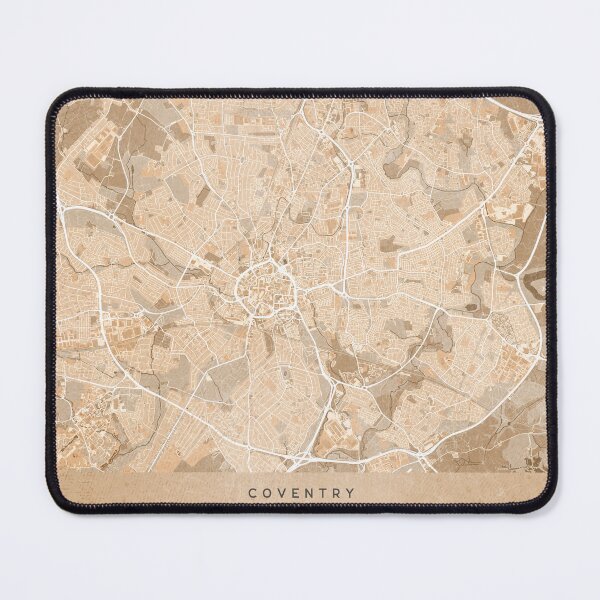 Item preview, Map of Coventry (England) in sepia vintage style designed and sold by blursbyai.