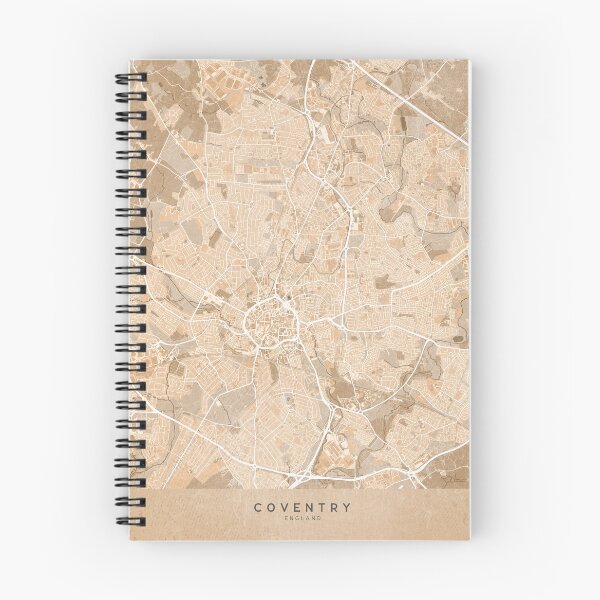 Item preview, Map of Coventry (England) in sepia vintage style designed and sold by blursbyai.