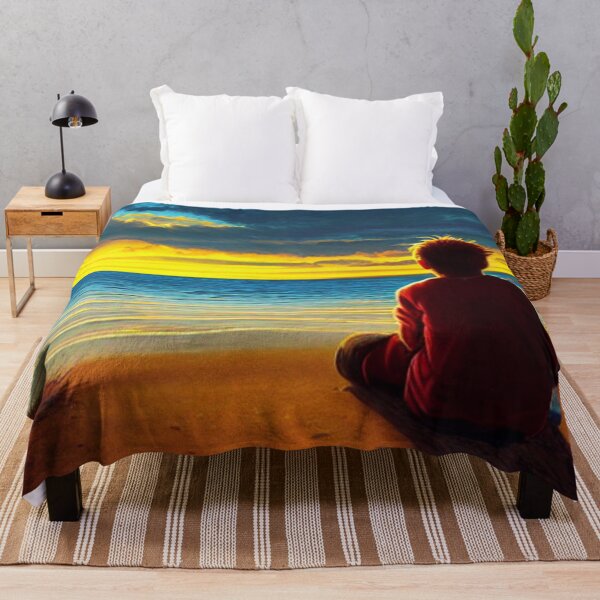Item preview, Boy is watching the beautiful sunset at the Lake designed and sold by MagnifiqueMind.